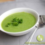 Bright Green Soup with Garnish